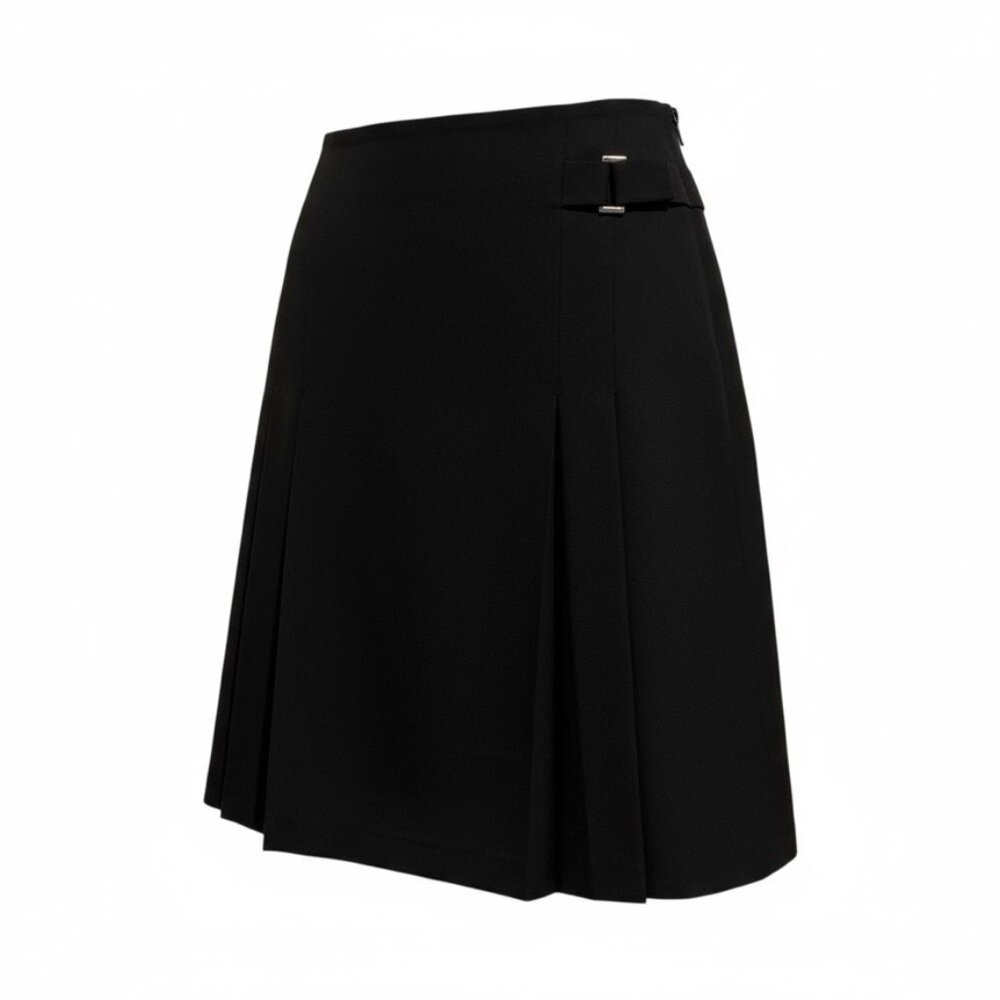 Black H&M Buckle Kilt Skirt